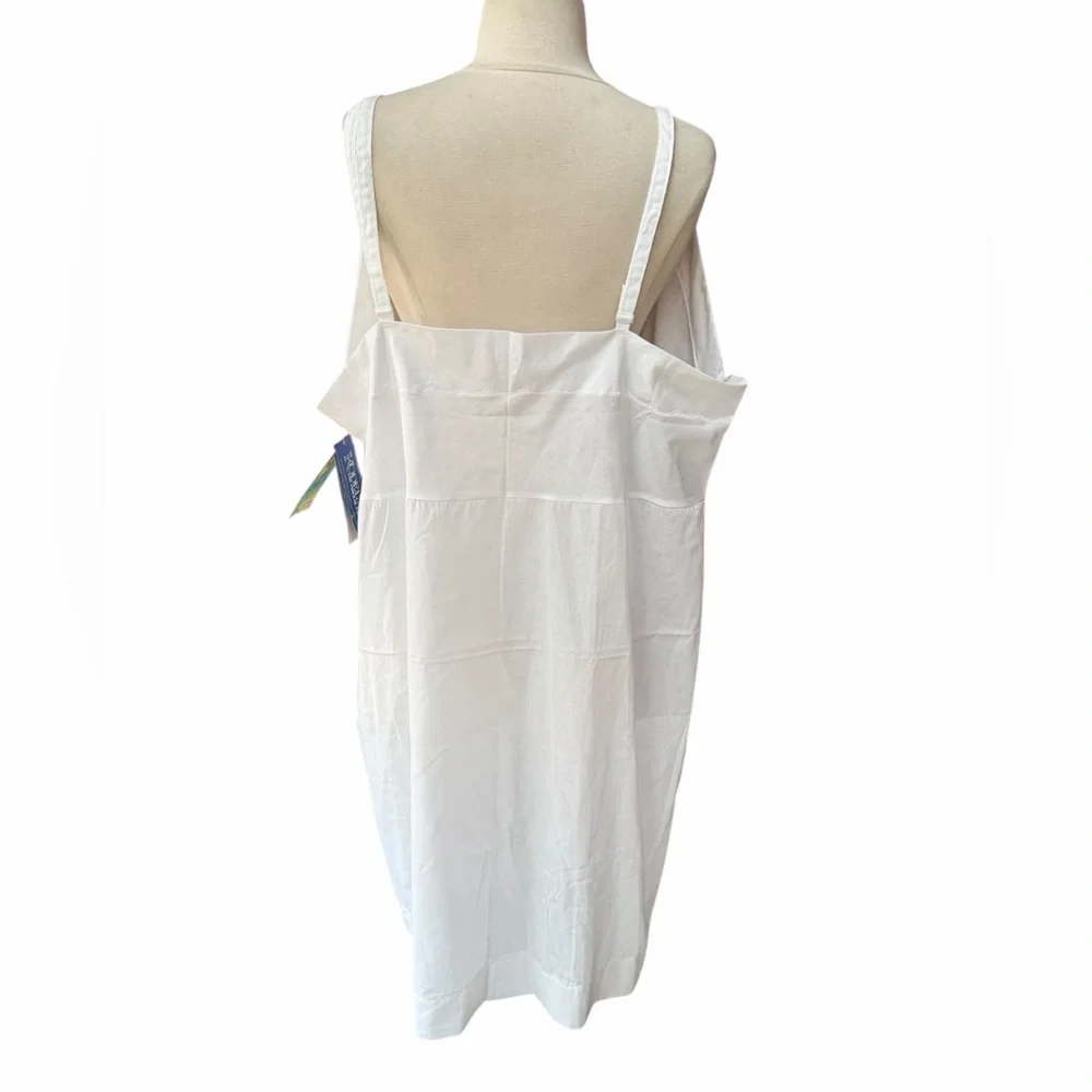 Deadstock 1980s Lady Camille Poly/Cotton V-Neckline Scalloped Accents Slip - Picture 6 of 6